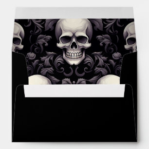 Halloween Gothic Skulls Return Address Envelope