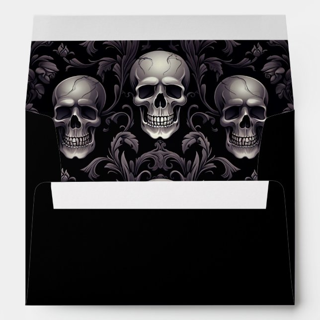 Halloween Gothic Skulls Return Address Envelope (Back (Bottom))