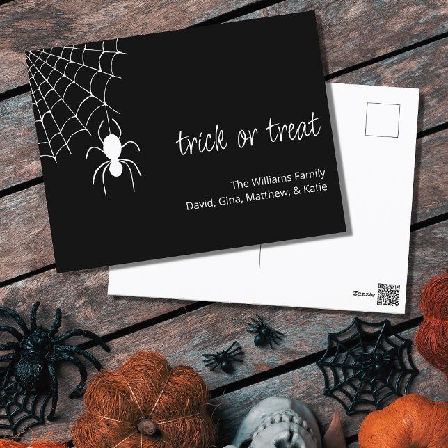Halloween Gothic Spider Web Black White Holiday  Postcard (Creator Uploaded)