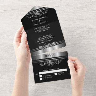 Halloween Gothic Wedding All In One Invitation