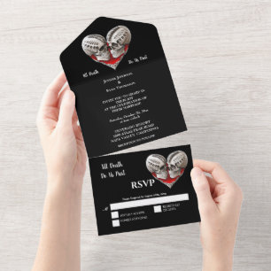 Halloween Gothic Wedding All In One Invitation