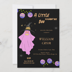 Halloween Gradient Ghost Skull Garland Baby Shower Invitation