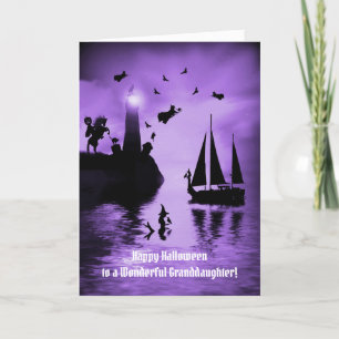 Halloween Granddaughter Fun Mermaid Witches Card
