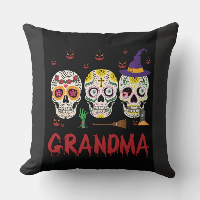Halloween grandma Pillow (Front)