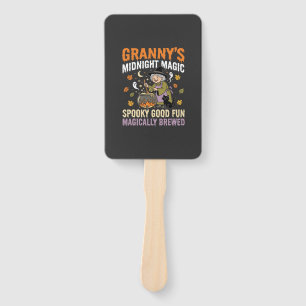 Halloween Granny Cauldron Magic Hand Fan