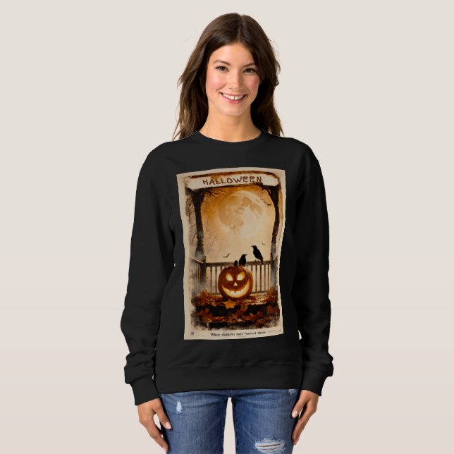 Halloween Graphic – 1960s Poster Aesthetic Sweatshirt (Front Full)