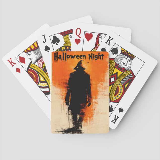 Halloween Graphic – 1960s Poster Vibes Playing Cards (Back)