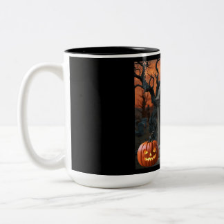 Halloween gravestone humour “Claire Voyance" Two-Tone Coffee Mug
