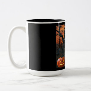 Halloween gravestone humour ““Dwayne D Tubb” Two-Tone Coffee Mug