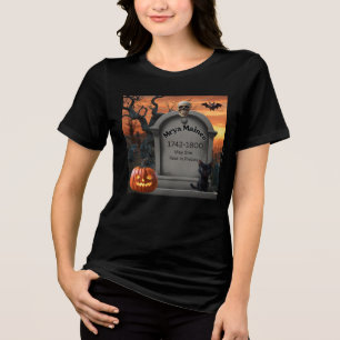 Halloween gravestone humour “Myra Maines” Tri-Blend Shirt