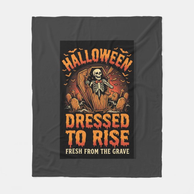 Halloween Graveyard Costume Awakening Fleece Blanket (Front)
