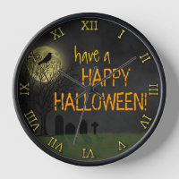 Halloween - Graveyard Crow and Moon Custom Text