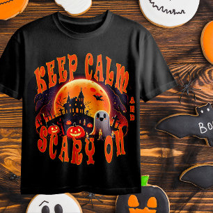 Halloween graveyard cute Ghost and Jack-O-Lanterns T-Shirt