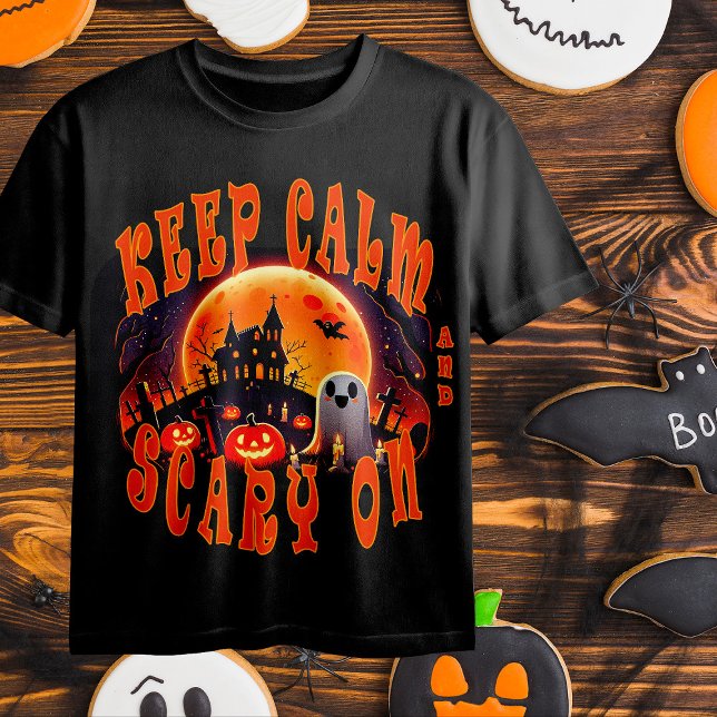 Halloween graveyard cute Ghost and Jack-O-Lanterns T-Shirt (Creator Uploaded)