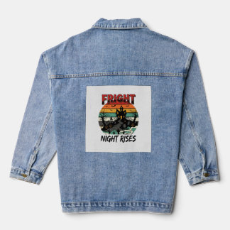 Halloween Graveyard Fright Night Denim Jacket