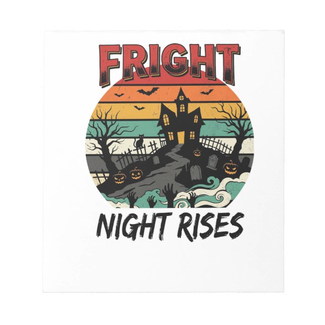 Halloween Graveyard Fright Night Notepad (Front)
