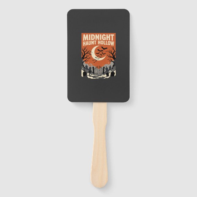 Halloween Graveyard Haunt Hand Fan (Front)