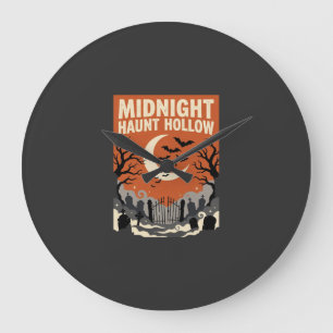 Halloween Graveyard Haunt Large Clock