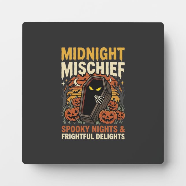 Halloween Graveyard Mischief Plaque (Front)