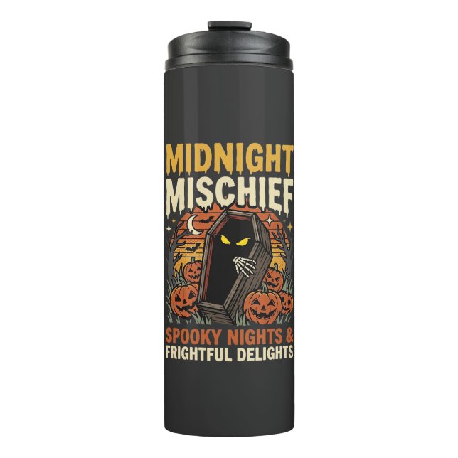 Halloween Graveyard Mischief Thermal Tumbler (Front)