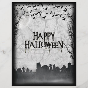 Halloween Graveyard Scene Silhouette