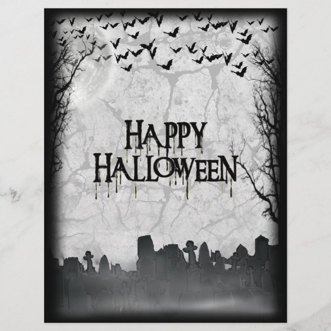 Halloween Graveyard Scene Silhouette (Front)