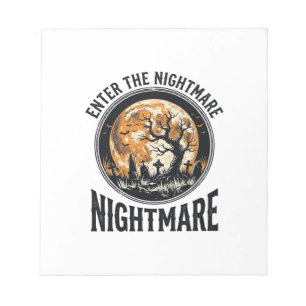 Halloween Graveyard Shirt Vintage Bat Moon Design_ Notepad
