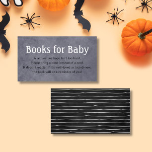 Halloween Gray Black Baby Shower Books For Baby Enclosure Card