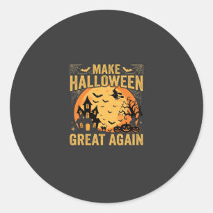 Halloween Great Again Haunted House Pumpkin Classic Round Sticker