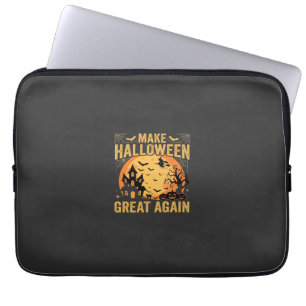 Halloween Great Again Haunted House Pumpkin Laptop Sleeve