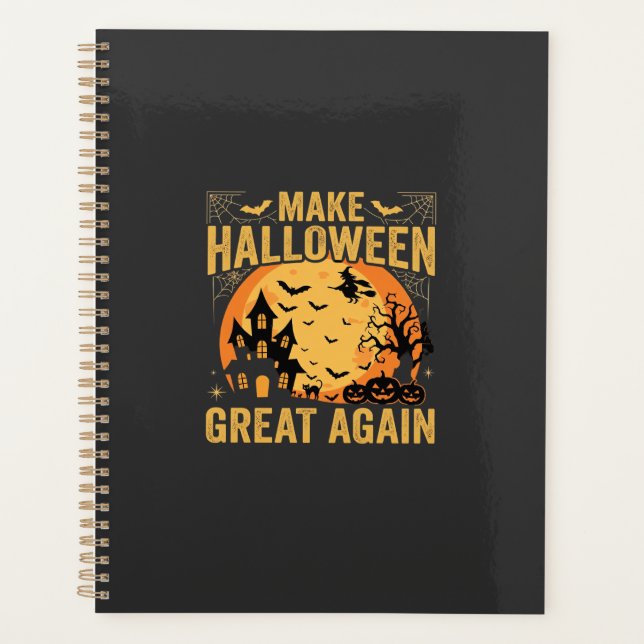 Halloween Great Again Haunted House Pumpkin Planner (Front)