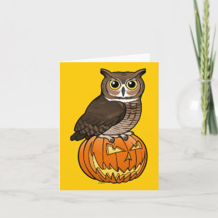 Halloween Great Horned Owl Card