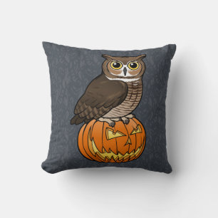 Halloween Great Horned Owl Cushion