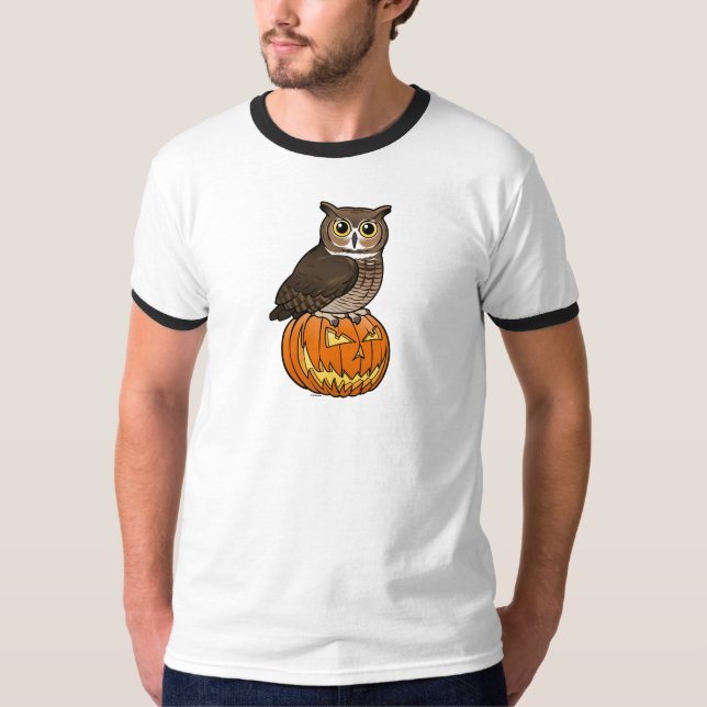 Halloween Great Horned Owl T-Shirt (Front)