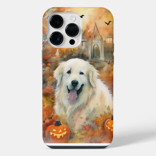 Halloween Great Pyrenees With Pumpkins Scary iPhone 14 Pro Max Case