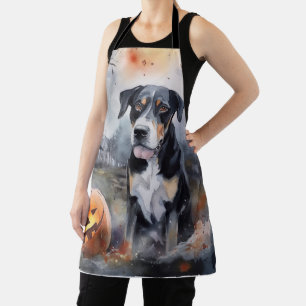 Halloween Greater Swiss With Pumpkins Scary Apron