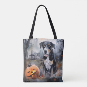 Halloween Greater Swiss With Pumpkins Scary Tote Bag