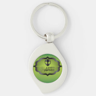 Halloween green alien key ring