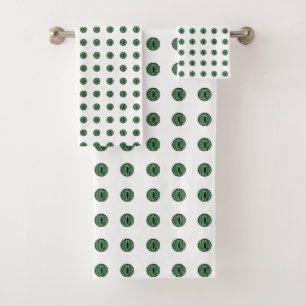 Halloween Green Polka Dot Eyes Bath Towel Set