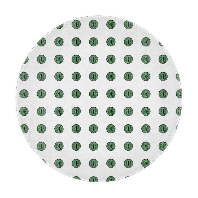 Halloween Green Polka Dot Eyes Cutting Board (Front)