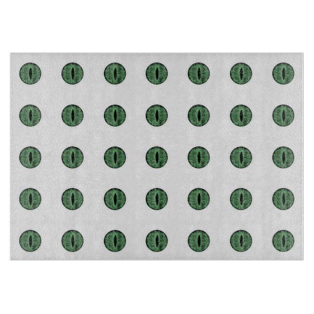 Halloween Green Polka Dot Eyes Cutting Board (Front)