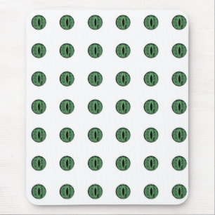 Halloween Green Polka Dot Eyes Mouse Pad