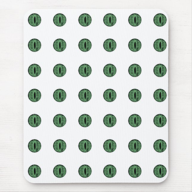 Halloween Green Polka Dot Eyes Mouse Pad (Front)