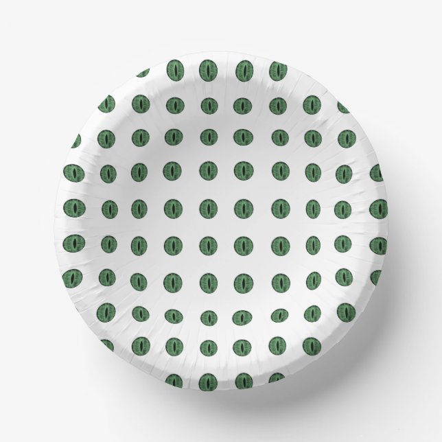 Halloween Green Polka Dot Eyes Paper Plate (Front)