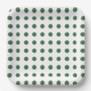Halloween Green Polka Dot Eyes Paper Plate