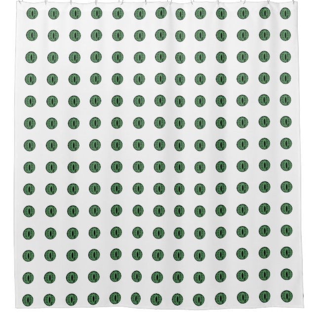 Halloween Green Polka Dot Eyes Shower Curtain (Front)