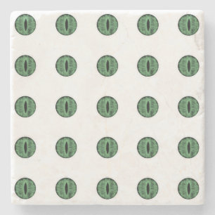 Halloween Green Polka Dot Eyes Stone Coaster