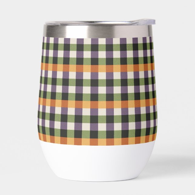 Halloween green, purple & black gingham pattern (Left)