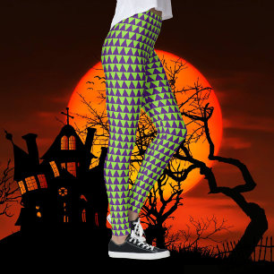 Halloween Green Purple Girly Witch Costume Party Leggings