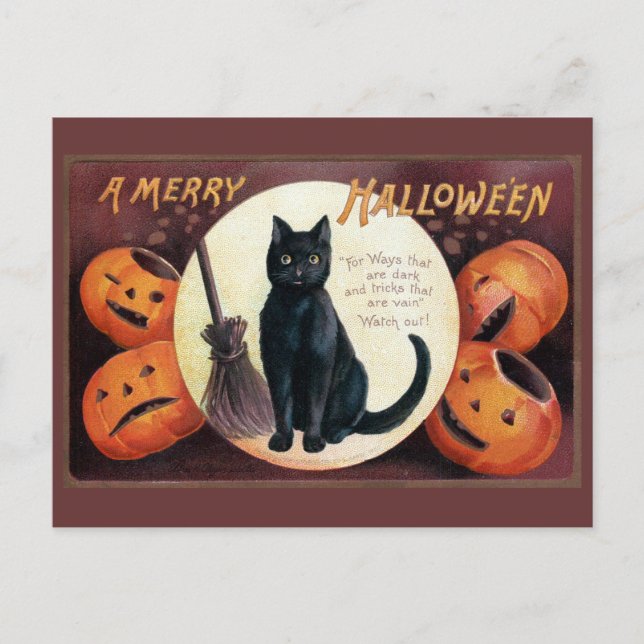 Halloween Greeting by Ellen Clapsaddle Postcard (Front)